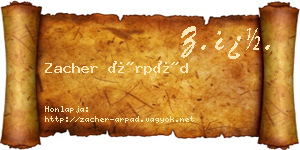 Zacher Árpád névjegykártya