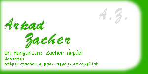 arpad zacher business card