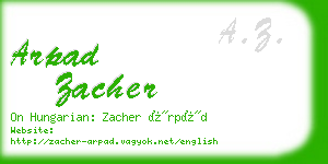 arpad zacher business card